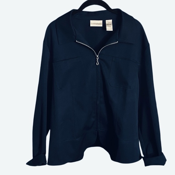 Draper'S & Damon'S Jackets & Blazers - Draper & Damon’s Navy Jacket Zip Up Jacket  Size 1X